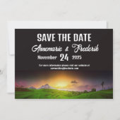 Mountain Sunset Rustic Save The Date (Vorderseite)