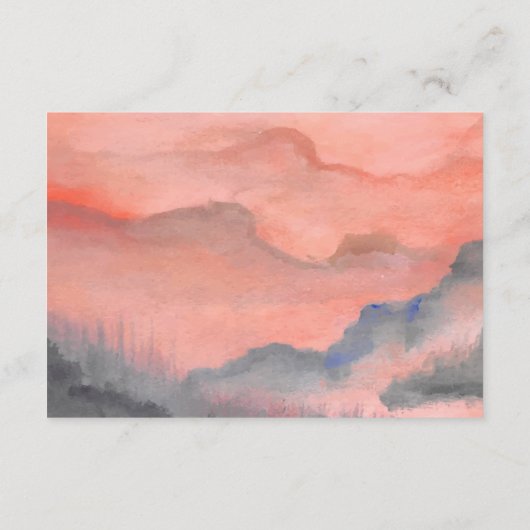 Mountain Sunset Rustic Wedding Details Begleitkarte (Rückseite)