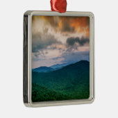 Mountain Sunset Silbernes Ornament (Rechts)