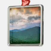 Mountain Sunset Silbernes Ornament (Links)