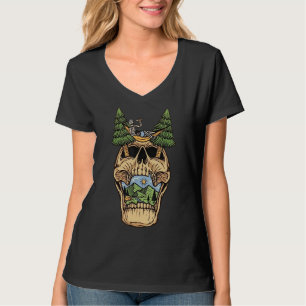 Mountain Sunset Skelett Camping wandern T-Shirt