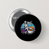 Mountain Sunset Snowboarden Wintersport Retro S Button (Vorne & Hinten)