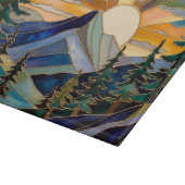 Mountain Sunset Stained Glass Cutting Board Schneidebrett (Ecke)