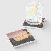 Mountain Sunset Steinuntersetzer (Seitenansicht)