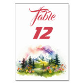 Mountain Sunset Tischnummer (Vorderseite)