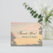 Mountain Sunset Vielen Dank Postkarte (Stehend Vorderseite)