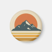 Mountain Sunset Vintage Magnet (Vorne)