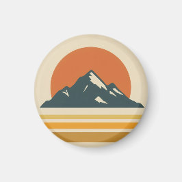 Mountain Sunset Vintage Magnet