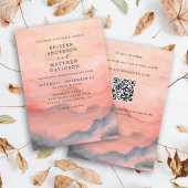Mountain Sunset Wedding QR Code Einladung
