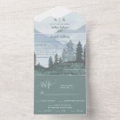 Mountain Theme Hochzeit Einladung (Innen Boden)