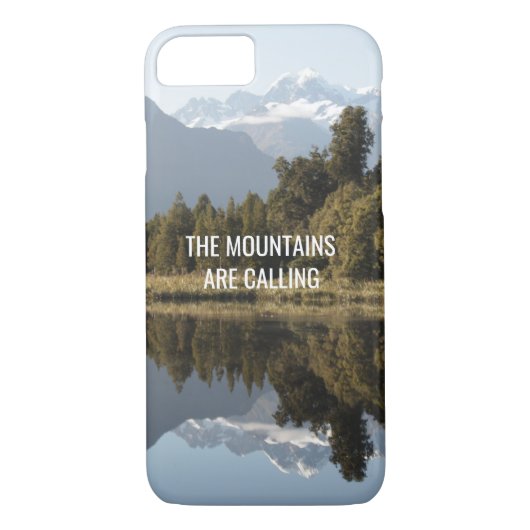 Mountain Themed Phone Case mit Zitat (Rückseite)
