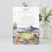 Mountain Thyme Wildblume Wedding RSVP Reply Card Karte (Stehend Vorderseite)