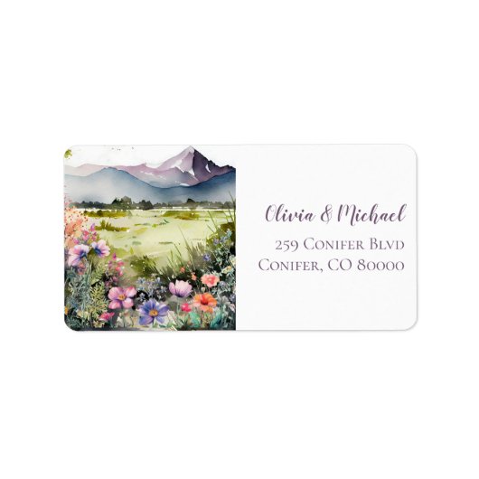 Mountain Thyme Wildflower Mailing Address Adressaufkleber (Vorne)