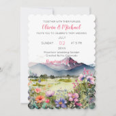 Mountain Thyme Wildflower Wedding Invitation Einladung (Vorderseite)