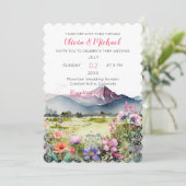 Mountain Thyme Wildflower Wedding Invitation Einladung (Stehend Vorderseite)