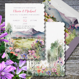 Mountain Thyme Wildflower Wedding Invitation Einladung