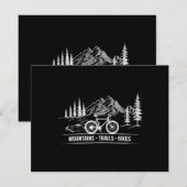 Mountain Trail Bikes - Radfahrer Rad fahren Einladung (Vorne/Hinten)