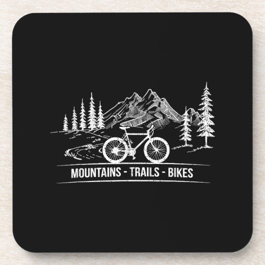 Mountain Trail Bikes - Radfahrer Rad fahren Getränkeuntersetzer (Vorderseite)