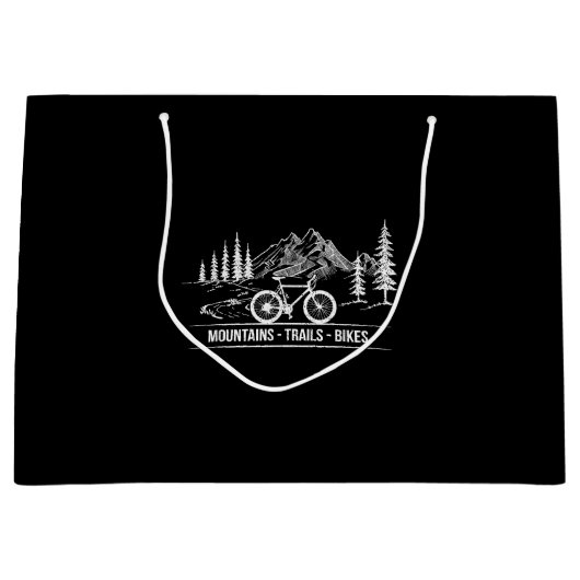 Mountain Trail Bikes - Radfahrer Rad fahren Große Geschenktüte (Vorderseite)
