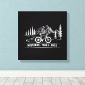 Mountain Trail Bikes - Radfahrer Rad fahren Leinwanddruck (Insitu (Holzboden))