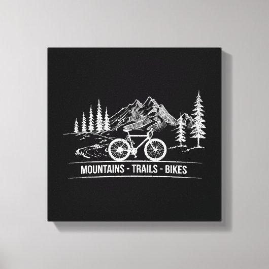 Mountain Trail Bikes - Radfahrer Rad fahren Leinwanddruck (Vorderseite)
