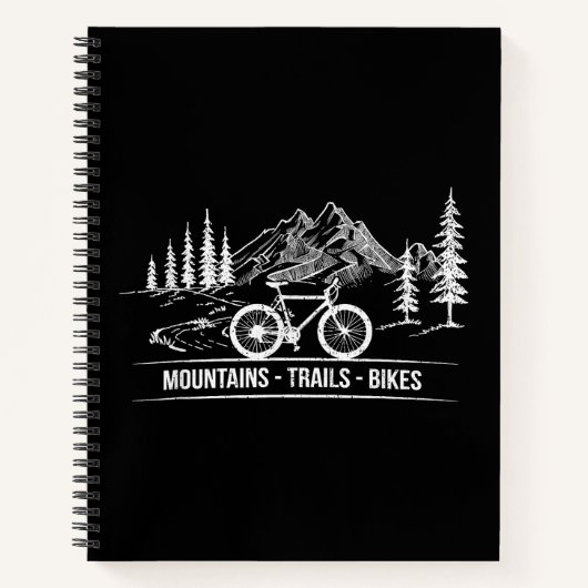 Mountain Trail Bikes - Radfahrer Rad fahren Notizblock (Vorderseite)