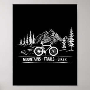 Mountain Trail Bikes - Radfahrer Rad fahren Poster