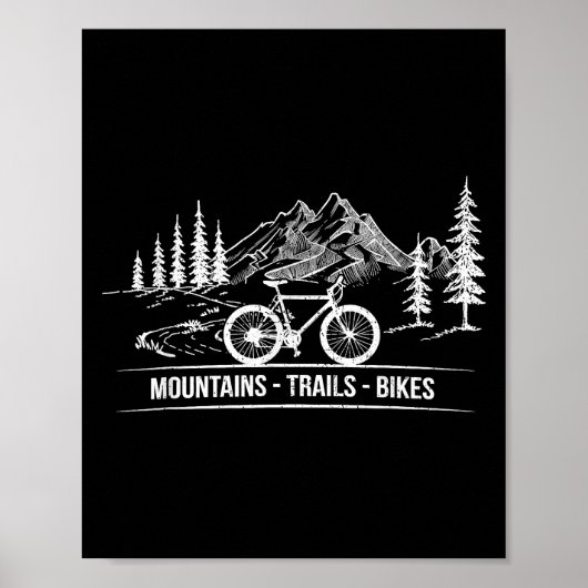 Mountain Trail Bikes - Radfahrer Rad fahren Poster (Vorne)