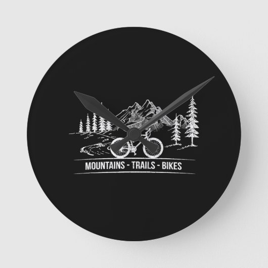 Mountain Trail Bikes - Radfahrer Rad fahren Runde Wanduhr (Vorderseite)