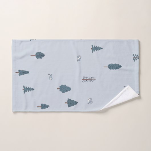 Mountain Tree Blue Bird Boy Bad Badhandtuch Set (Handtuch)