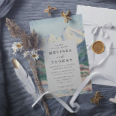 Mountain Tree Forest Rustic Budget QR Code Wedding Einladung