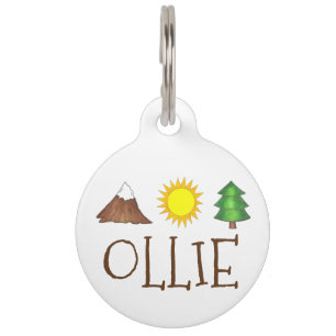 Mountain Tree Sun Camping Camp Outdoor Dog Tag Tiermarke