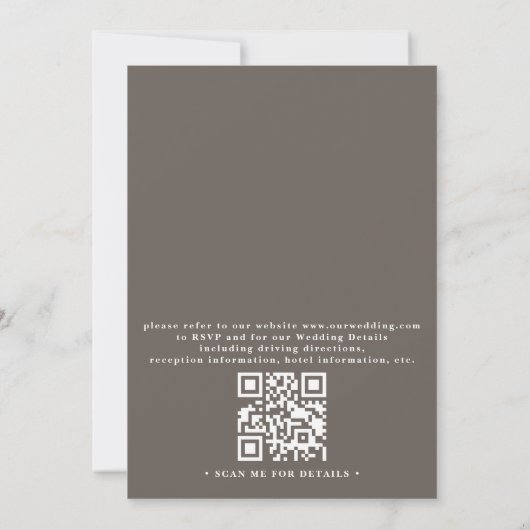Mountain Trees Forest Rustic QR Code Wedding Einladung (Rückseite)