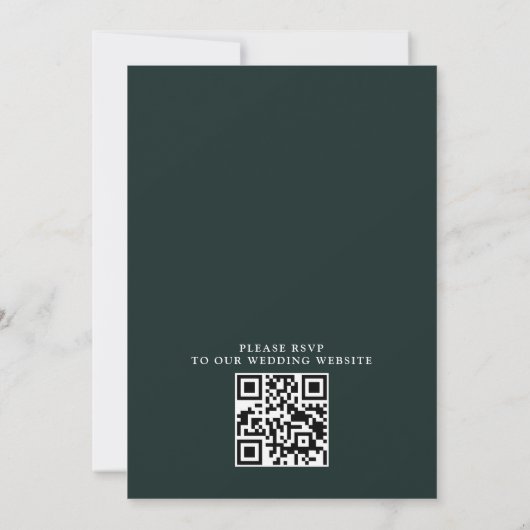 Mountain Trees Pine Rustic Budget QR Code Wedding Einladung (Rückseite)