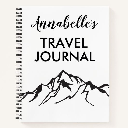 Mountain Vacation Travel Journal Spiral Notebook Notizblock (Vorderseite)