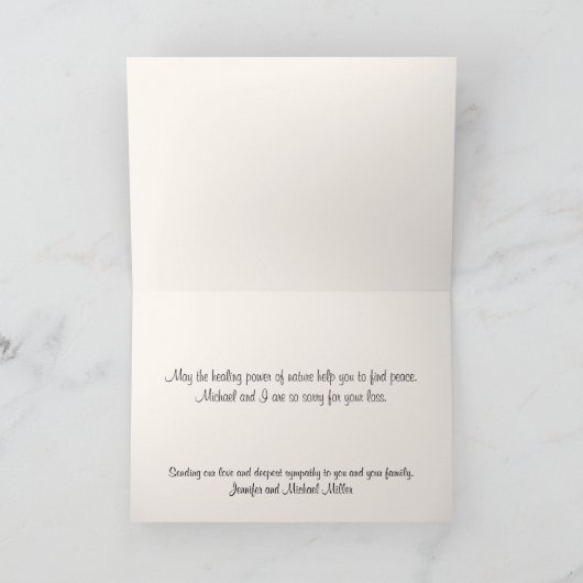 Mountain Valley Friedlich Stream Custom Beileid Karte (Innenseite)