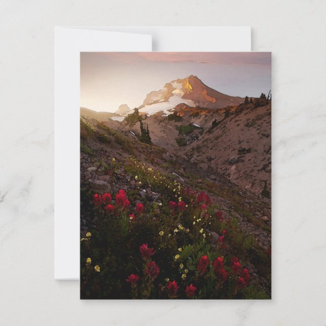 Mountain Valley Sunset Wasserfarbe (Vorderseite)