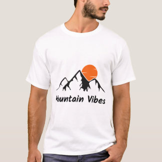 Mountain Vibes Sunset Sticker T-Shirt