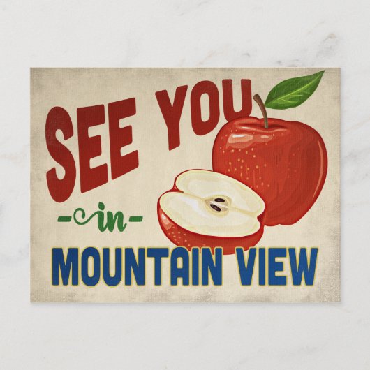 Mountain View California Apple - Vintage Travel Postkarte (Vorderseite)