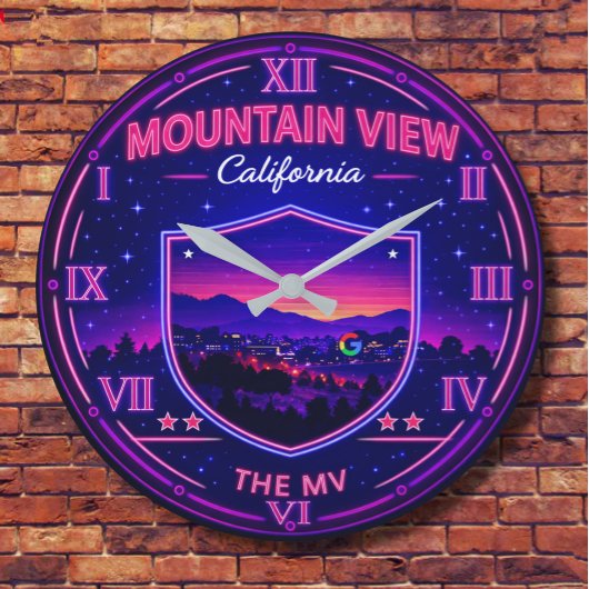 Mountain View California Tech Valley Große Wanduhr