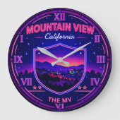 Mountain View California Tech Valley Große Wanduhr (Vorderseite)