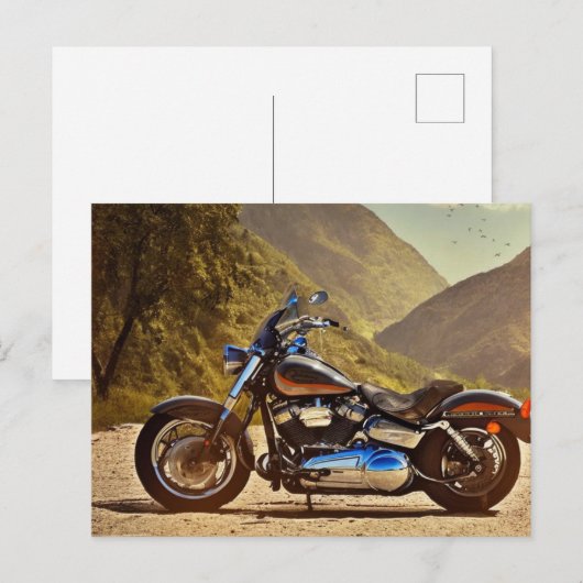 Mountain View Motorrad Postkarte (Vorne/Hinten)