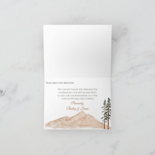 Mountain View Wedding Danke Karten (Innenseite)