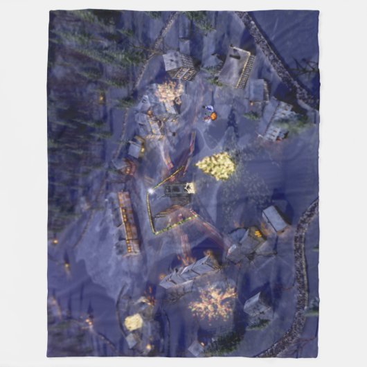 Mountain Village Christmas Fleece Blanket (Vorderseite)