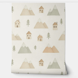 Mountain Village Kinderzimmer Wallpaper Tapete