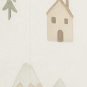 Mountain Village Kinderzimmer Wallpaper Tapete (Naht)