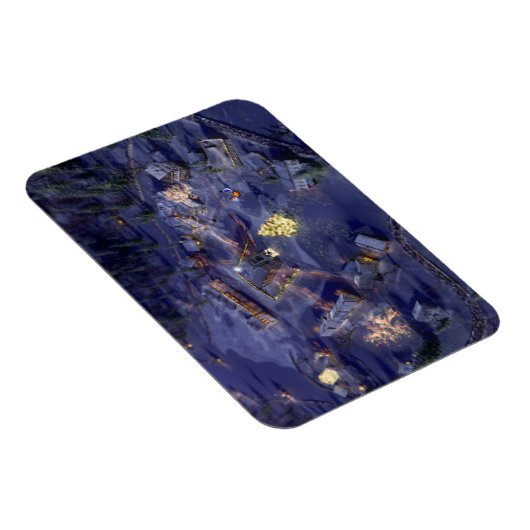 Mountain Village Weihnachten Flexible Magnet (Rechte Seite)