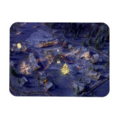 Mountain Village Weihnachten Flexible Magnet (Horizontal)