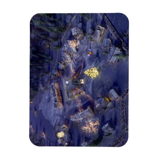 Mountain Village Weihnachten Flexible Magnet (Vertikal)
