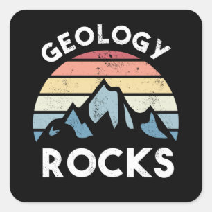 Mountain Vintage Geologie Geschenk Geologe Quadratischer Aufkleber